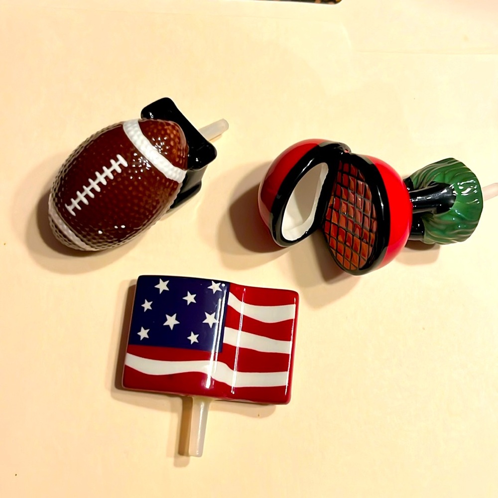 Nora Fleming set of 3! Football, grill, flag